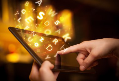 Tablet PC'de, harfler kavramı işaret parmağı
