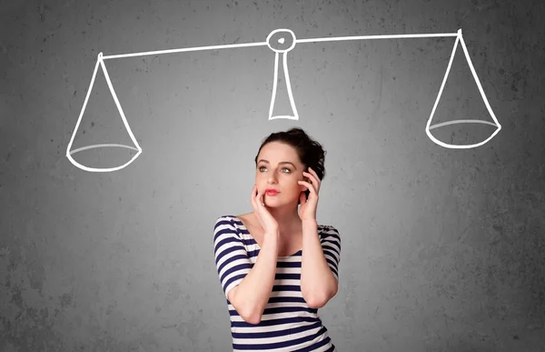 Young woman taking a decision — Stock Photo, Image