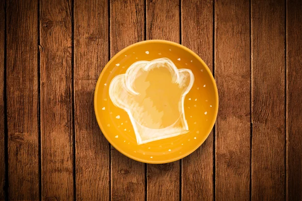 Placa colorida con símbolo de chef blanco dibujado a mano — Foto de Stock