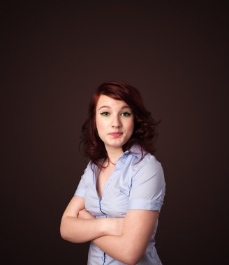 genç kadın kopya alanı ile düşünme