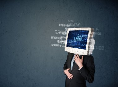 Bilgisayar veri kavramını hesaplayan insan siber monitörü