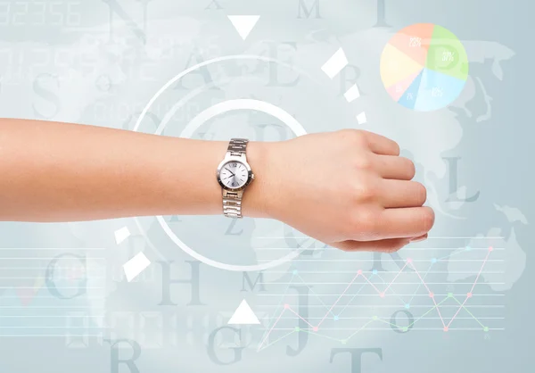 Zegarki z koncepcją świata czasu i finansów — Zdjęcie stockowe