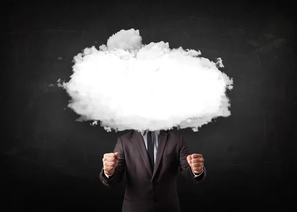 Hombre de negocios con nube blanca en su concepto de cabeza — Foto de Stock