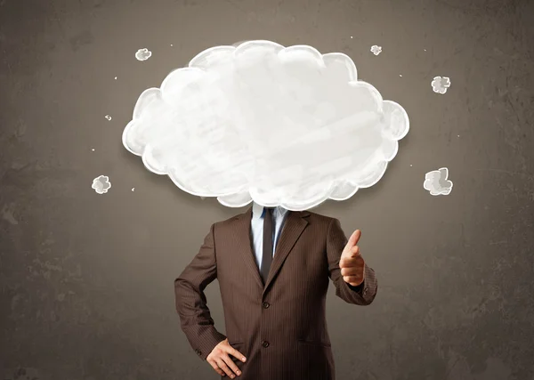 Üzletember fehér felhővel a fején koncepció — Stock Fotó