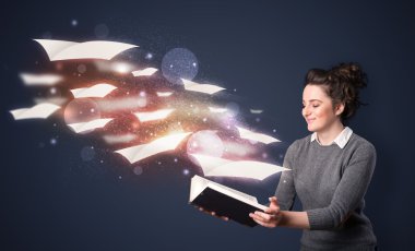 Genç Bayan b geliyor sayfaları uçan ile kitap okuma