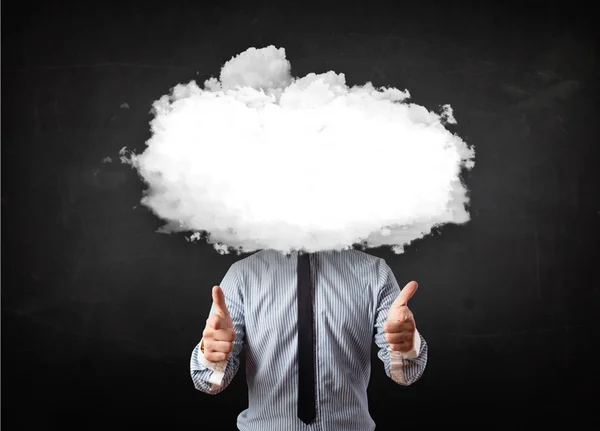 Business man with white cloud on his head concept — Stock Photo, Image