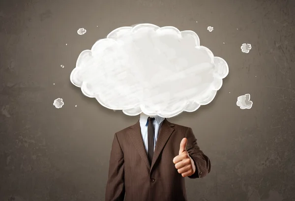 Business man with white cloud on his head concept — Stock Photo, Image