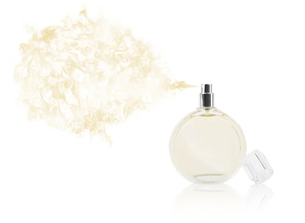 Parfum fles spuiten gekleurde geur — Stockfoto