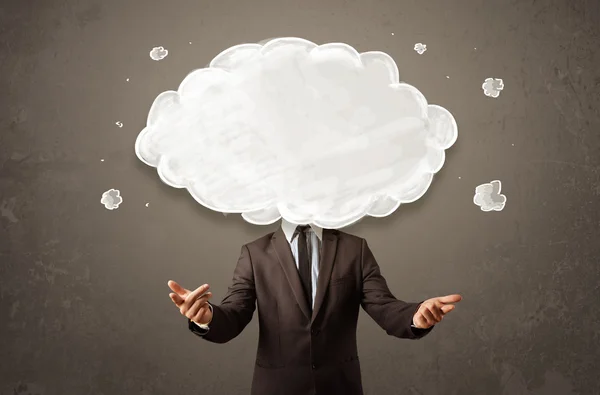 Business man with white cloud on his head concept — Stock Photo, Image