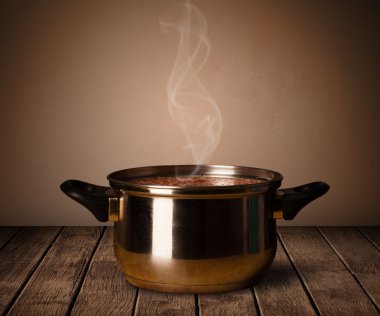 eski ahşap masa pot