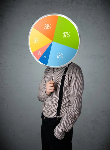 Businessman holding a pie chart — Stock Photo, Image