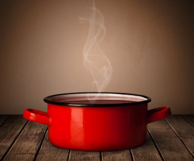 eski ahşap masa pot