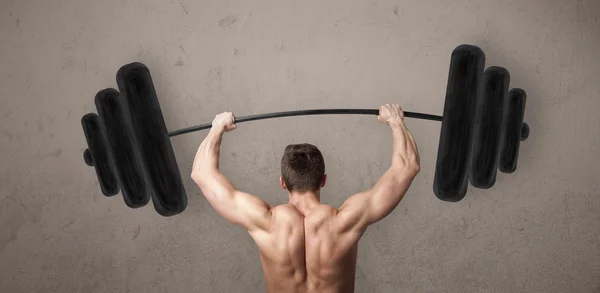 Uomo muscolare sollevamento pesi — Foto Stock