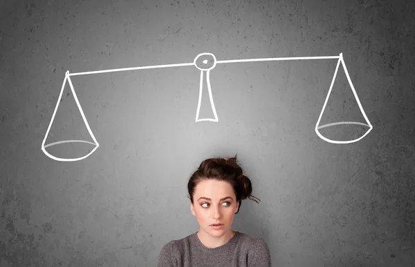 Young woman taking a decision — Stock Photo, Image