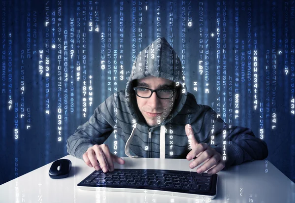Informações de decodificação de hackers de tecnologia de rede futurista — Fotografia de Stock