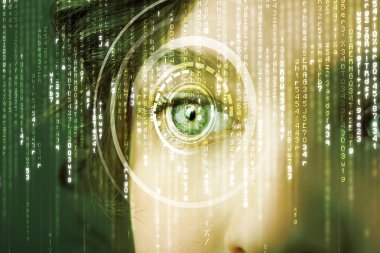 matris göz ile modern cyber kadın