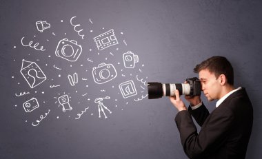 genç fotoğraf çekim fotoğraf simgeler