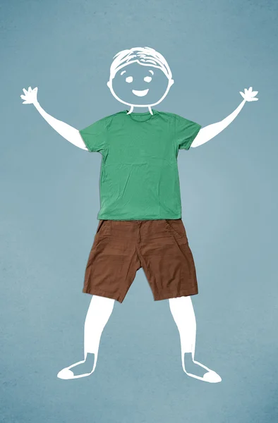 Funny cute smiley character in casual clothes — Stock Photo, Image