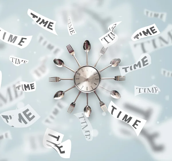 Clock and watch concept with time flying away — Stock Photo, Image