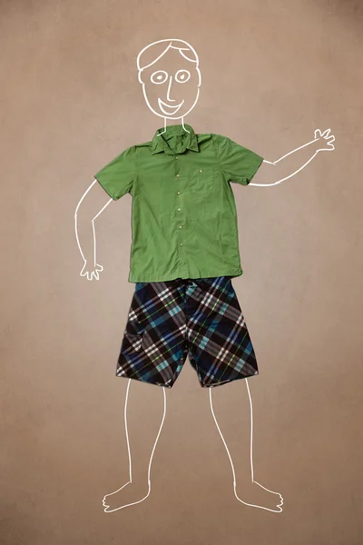 Hand drawn funny character in casual clothes — Stock Photo, Image