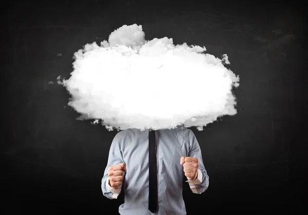 Business man with white cloud on his head concept — Stock Photo, Image