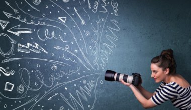 çekimleri enerjik elle çizilmiş çizgiler ise fotoğrafçı bir