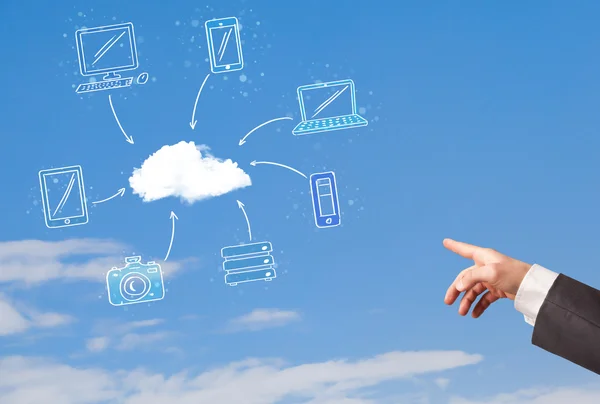 Viszont, a cloud computing koncepció kék ég — Stock Fotó