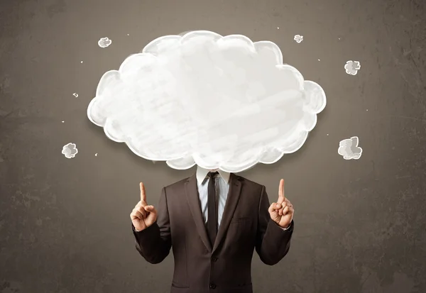 Business man with white cloud on his head concept — Stock Photo, Image