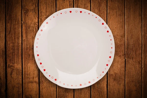 Colorido plato vacío en la mesa de fondo grueso — Foto de Stock