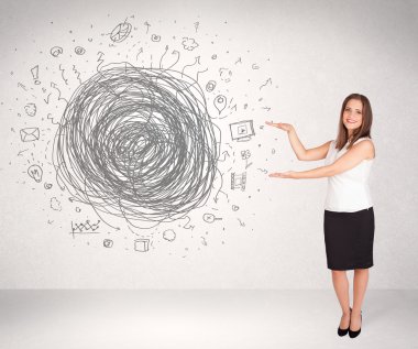 Medya karalamalarıyla genç iş kadını