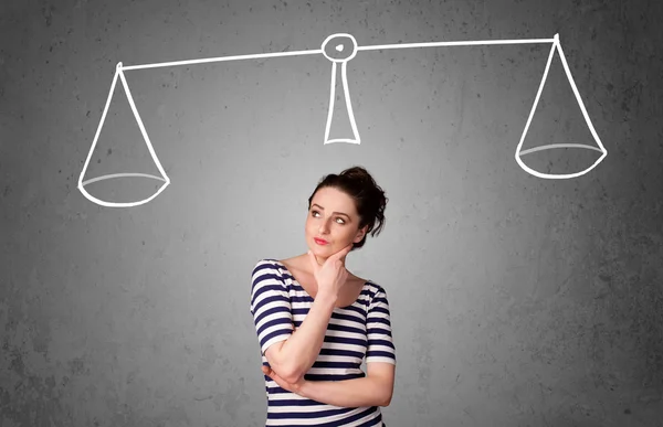 Young woman taking a decision — Stock Photo, Image