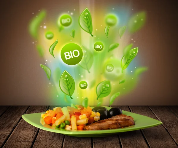 Healthy bio green plate of food — Stock Photo, Image