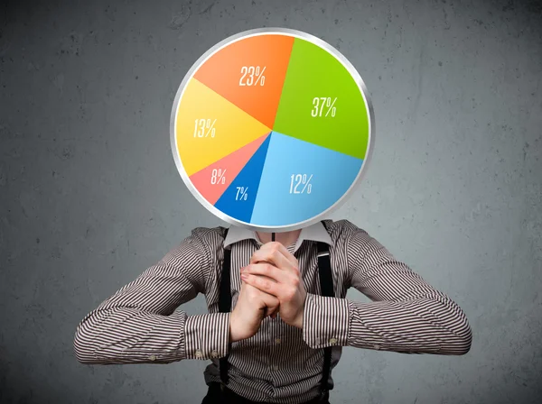 Businessman holding a pie chart — Stock Photo, Image