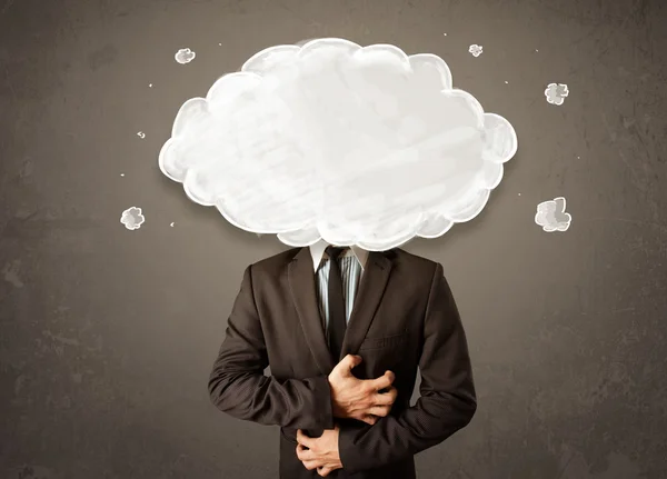 Business man with white cloud on his head concept — Stock Photo, Image