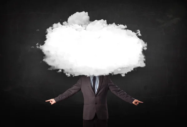 Affärsman med vitt moln på huvudet koncept — Stockfoto