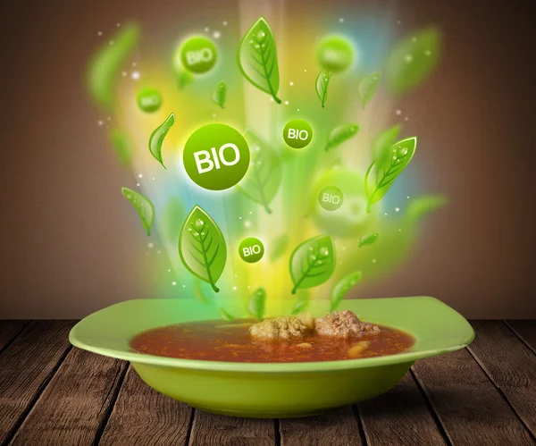 Healthy bio green plate of food — Stock Photo, Image