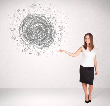 Medya karalamalarıyla genç iş kadını