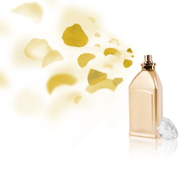 erfume şişe gül yaprakları püskürtme