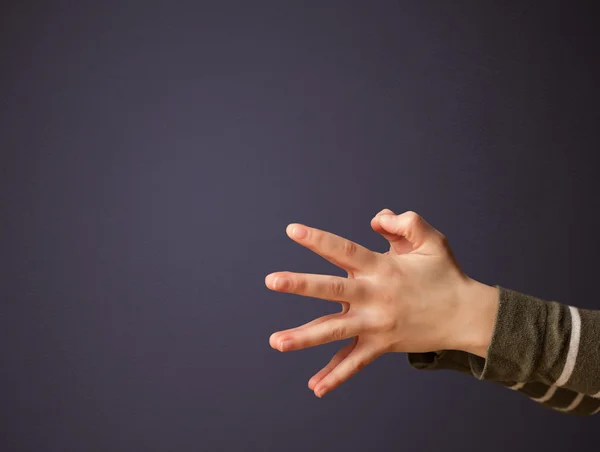 Gun shaped woman hand — Stock Photo, Image