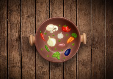 simgeler, simge, sebze ve fr renkli plaka el ile çizilmiş