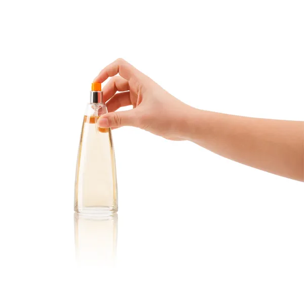 Woman hands spraying perfume — Stock Photo, Image