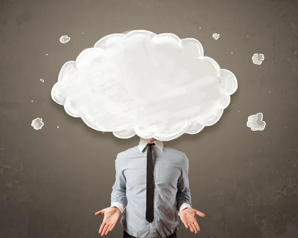 Business man with white cloud on his head concept — Stock Photo, Image