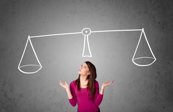 Young woman taking a decision — Stock Photo, Image