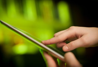 tablet PC ile boş alanı işaret parmağı