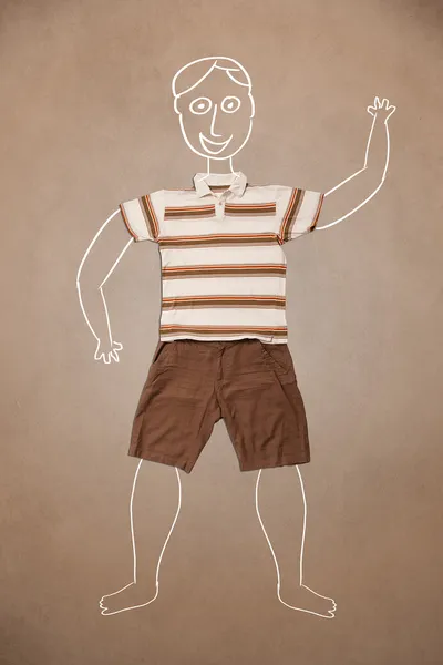 Hand drawn funny character in casual clothes — Stock Photo, Image