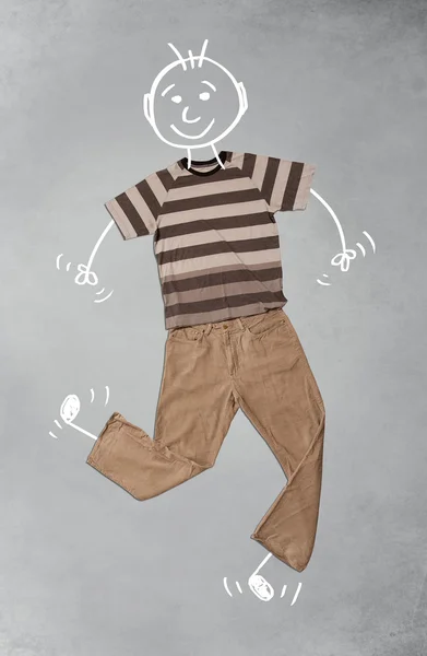 Lindo personaje divertido de dibujos animados en ropa casual — Foto de Stock