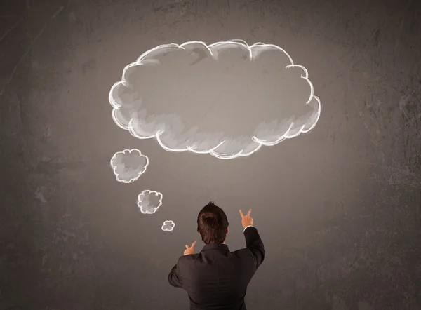 Businessman with cloud thought above his head — Stock Photo, Image