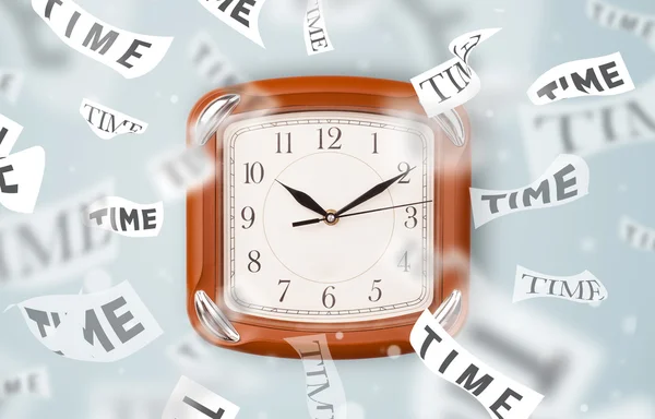 Reloj y reloj concepto con el tiempo que vuela —  Fotos de Stock