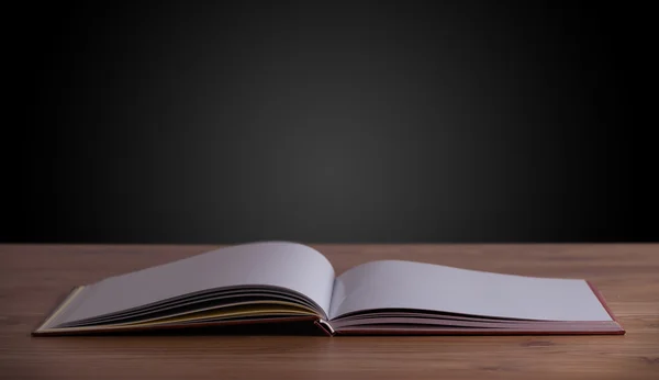 Open book on wooden deck — Stock Photo, Image