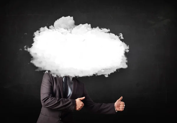 Business man with white cloud on his head concept — Stock Photo, Image